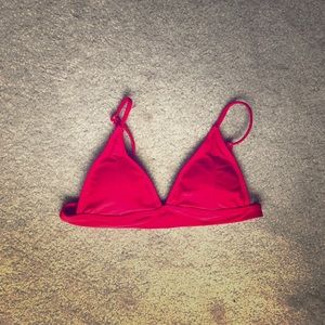 Red triangle bikini top